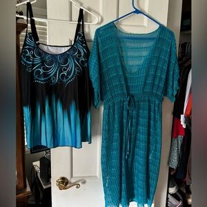 Tankini top and cover-up set